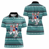 Funny Shark Christmas Women Polo Shirt Xmas Holiday Patterns - Wonder Print Shop