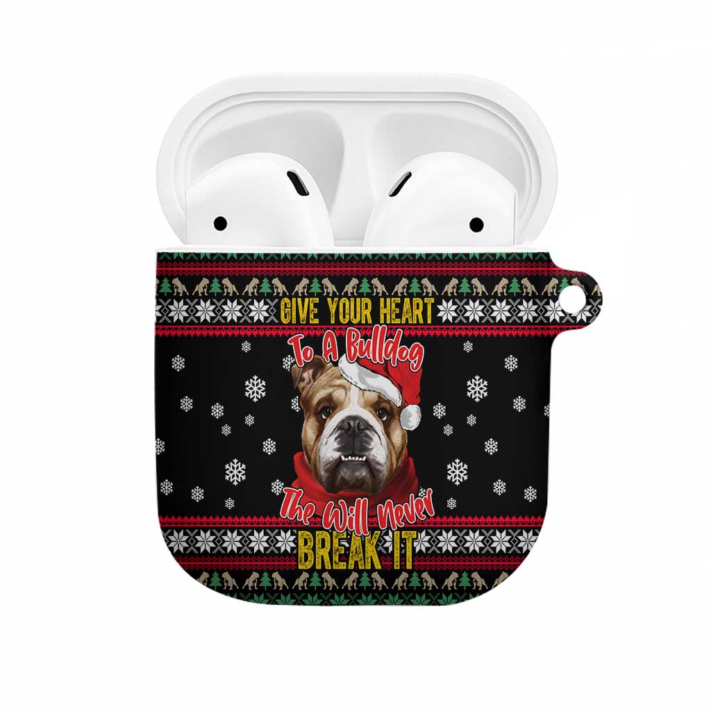Give Your Heart Bulldog Christmas AirPods Case Xmas Holiday Patterns - Wonder Print Shop