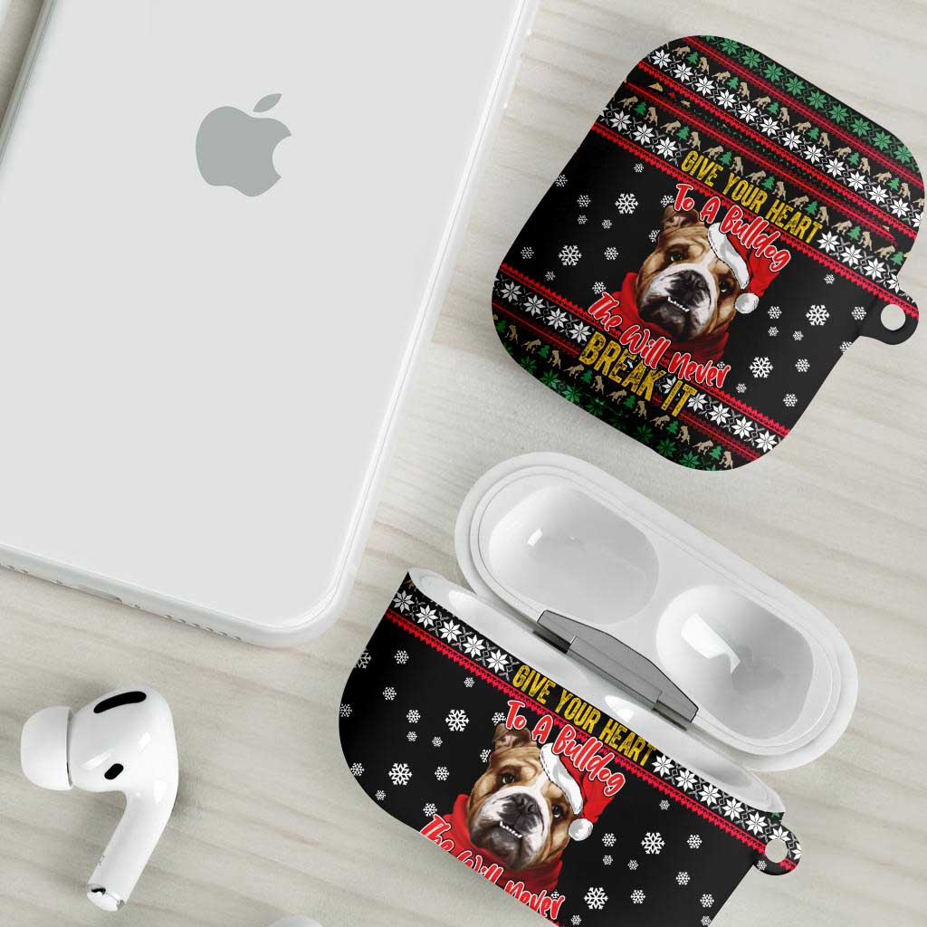 Give Your Heart Bulldog Christmas AirPods Case Xmas Holiday Patterns - Wonder Print Shop