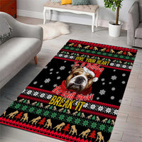 Give Your Heart Bulldog Christmas Area Rug Xmas Holiday Patterns - Wonder Print Shop