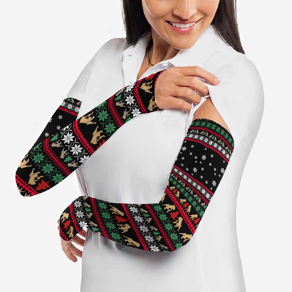 Give Your Heart Bulldog Christmas Arm Sleeves Xmas Holiday Patterns - Wonder Print Shop