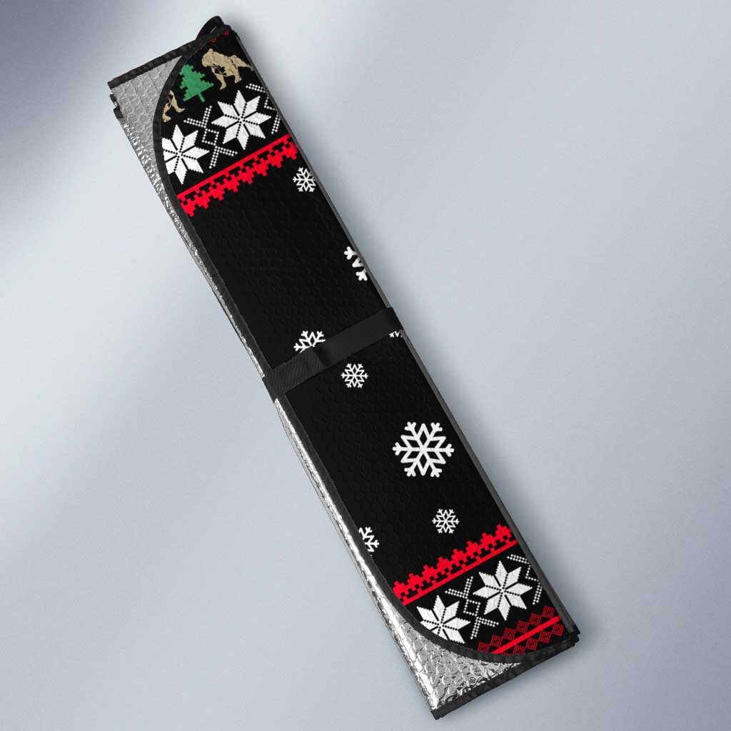 Give Your Heart Bulldog Christmas Auto Sun Shade Xmas Holiday Patterns - Wonder Print Shop