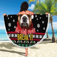 Give Your Heart Bulldog Christmas Beach Blanket Xmas Holiday Patterns - Wonder Print Shop