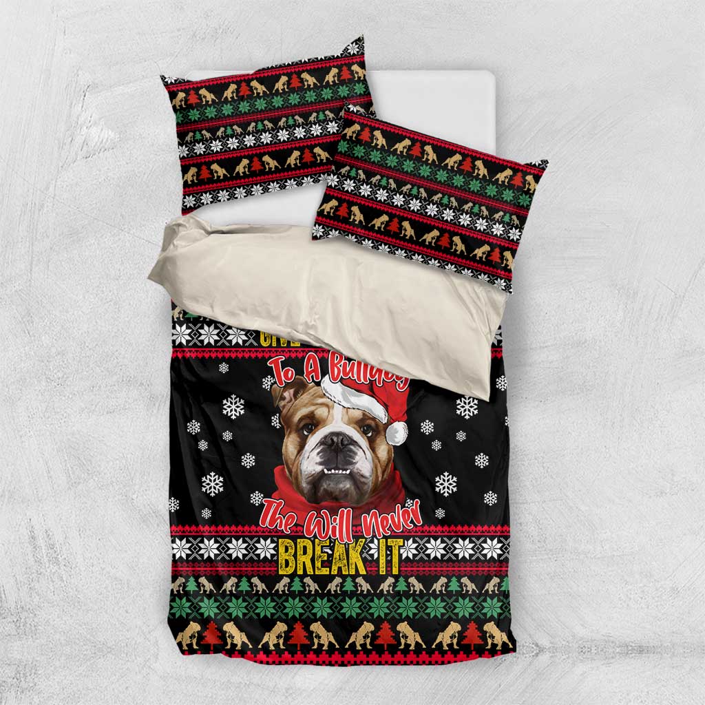 Give Your Heart Bulldog Christmas Bedding Set Xmas Holiday Patterns - Wonder Print Shop