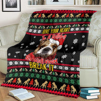 Give Your Heart Bulldog Christmas Blanket Xmas Holiday Patterns - Wonder Print Shop
