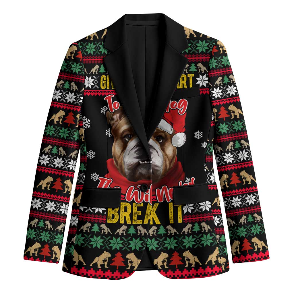 Give Your Heart Bulldog Christmas Blazer Xmas Holiday Patterns - Wonder Print Shop