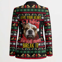 Give Your Heart Bulldog Christmas Blazer Xmas Holiday Patterns - Wonder Print Shop
