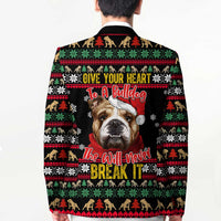 Give Your Heart Bulldog Christmas Blazer Xmas Holiday Patterns - Wonder Print Shop