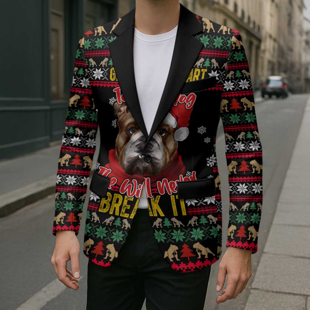 Give Your Heart Bulldog Christmas Blazer Xmas Holiday Patterns - Wonder Print Shop