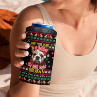 Give Your Heart Bulldog Christmas 4 in 1 Can Cooler Tumbler Xmas Holiday Patterns - Wonder Print Shop