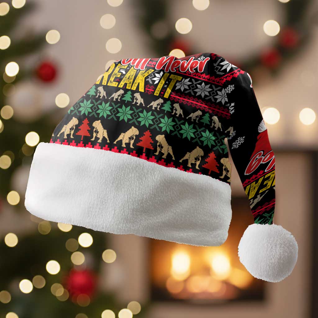 Give Your Heart Bulldog Christmas Santa Hat Xmas Holiday Patterns - Wonder Print Shop