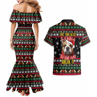 Give Your Heart Bulldog Christmas Couples Matching Mermaid Dress and Hawaiian Shirt Xmas Holiday Patterns - Wonder Print Shop