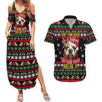 Give Your Heart Bulldog Christmas Couples Matching Summer Maxi Dress and Hawaiian Shirt Xmas Holiday Patterns - Wonder Print Shop
