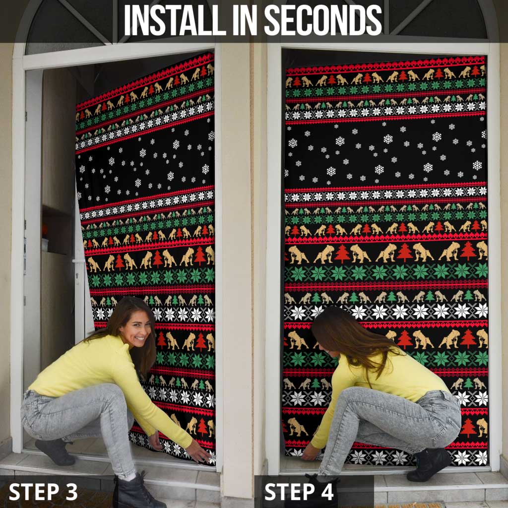 Give Your Heart Bulldog Christmas Door Cover Xmas Holiday Patterns - Wonder Print Shop