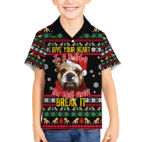 Give Your Heart Bulldog Christmas Family Matching Long Sleeve Bodycon Dress and Hawaiian Shirt Xmas Holiday Patterns - Wonder Print Shop
