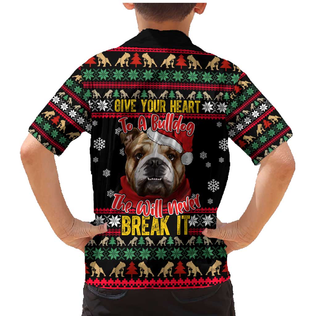 Give Your Heart Bulldog Christmas Family Matching Mermaid Dress and Hawaiian Shirt Xmas Holiday Patterns - Wonder Print Shop