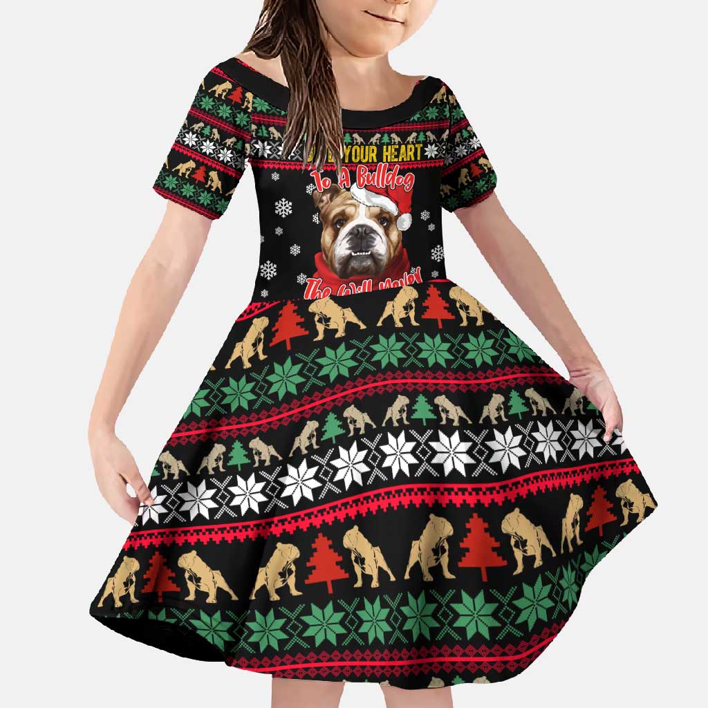 Give Your Heart Bulldog Christmas Family Matching Mermaid Dress and Hawaiian Shirt Xmas Holiday Patterns - Wonder Print Shop