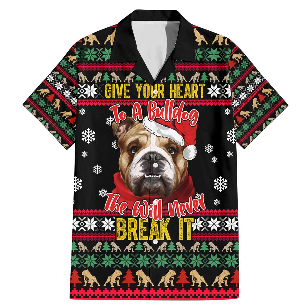 Give Your Heart Bulldog Christmas Family Matching Mermaid Dress and Hawaiian Shirt Xmas Holiday Patterns - Wonder Print Shop