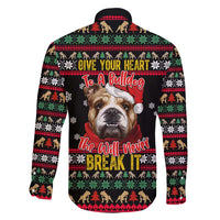 Give Your Heart Bulldog Christmas Family Matching Mermaid Dress and Hawaiian Shirt Xmas Holiday Patterns - Wonder Print Shop