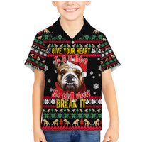 Give Your Heart Bulldog Christmas Family Matching Mermaid Dress and Hawaiian Shirt Xmas Holiday Patterns - Wonder Print Shop