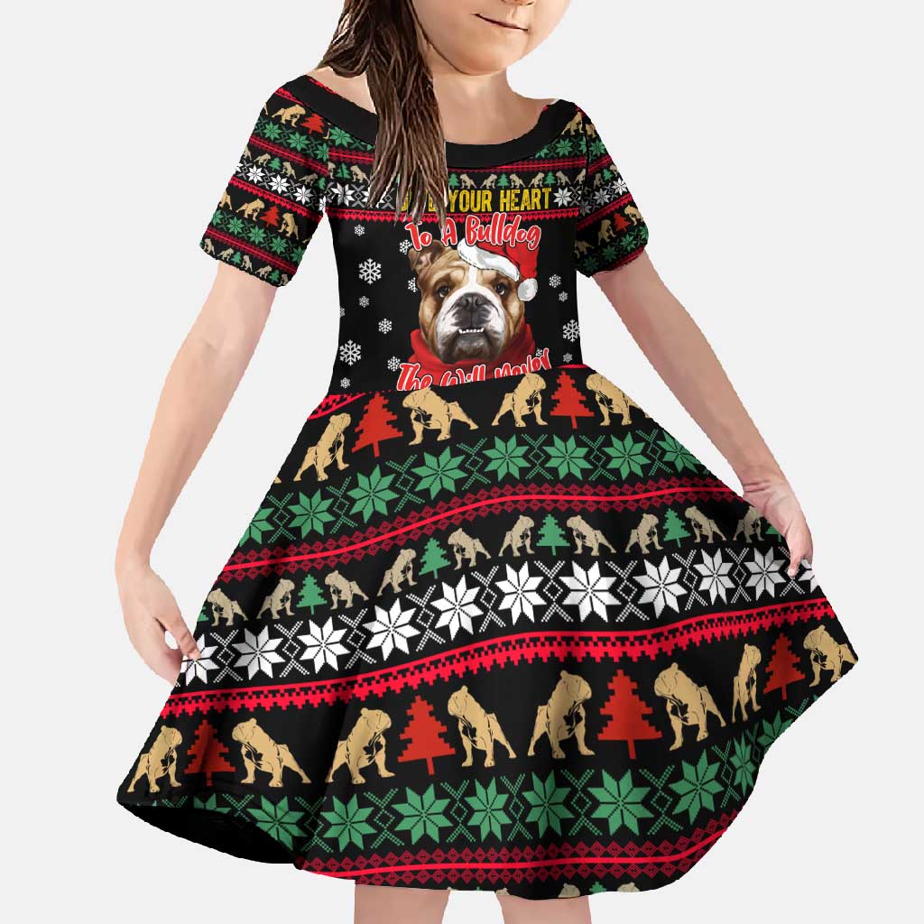Give Your Heart Bulldog Christmas Family Matching Off Shoulder Maxi Dress and Hawaiian Shirt Xmas Holiday Patterns - Wonder Print Shop