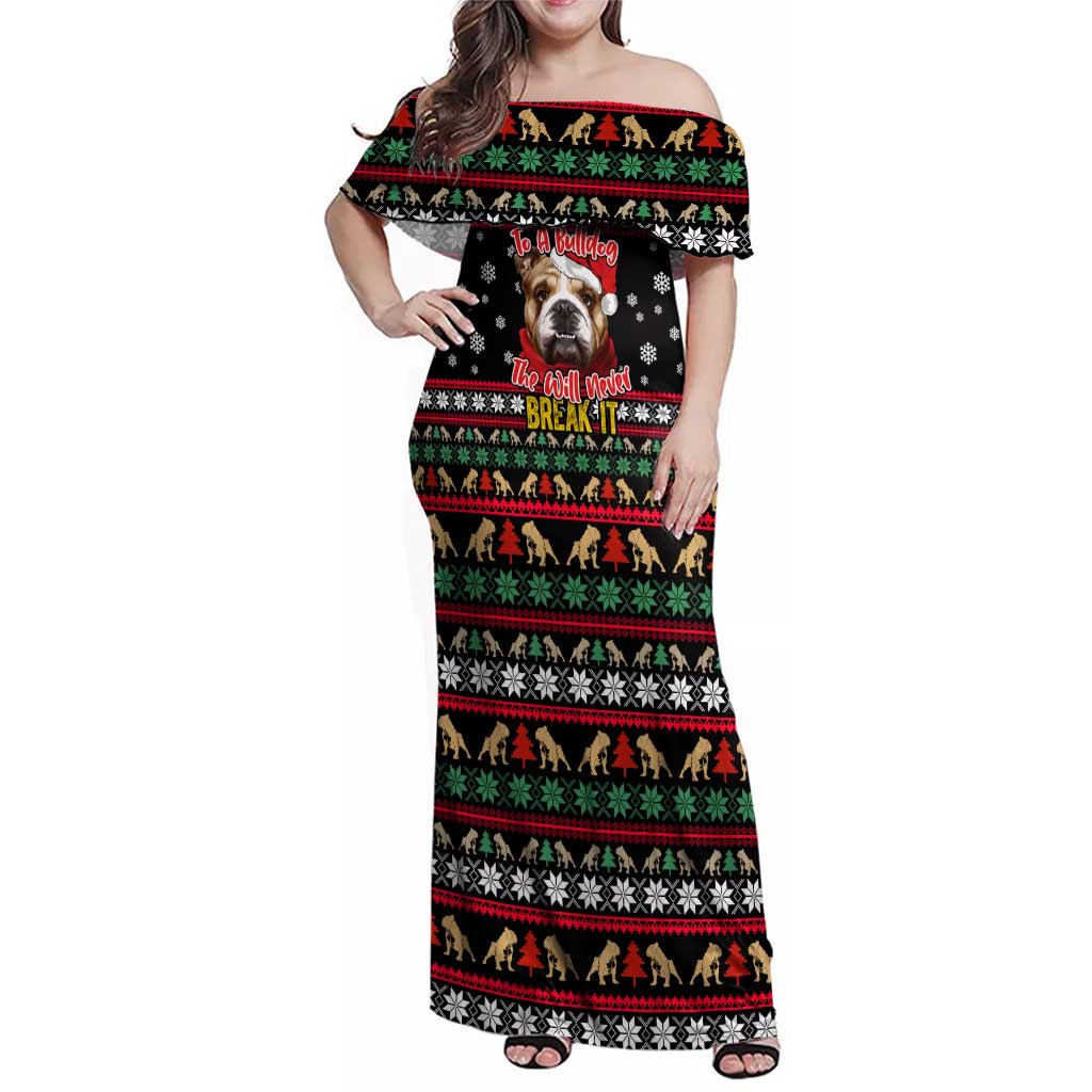 Give Your Heart Bulldog Christmas Family Matching Off Shoulder Maxi Dress and Hawaiian Shirt Xmas Holiday Patterns - Wonder Print Shop