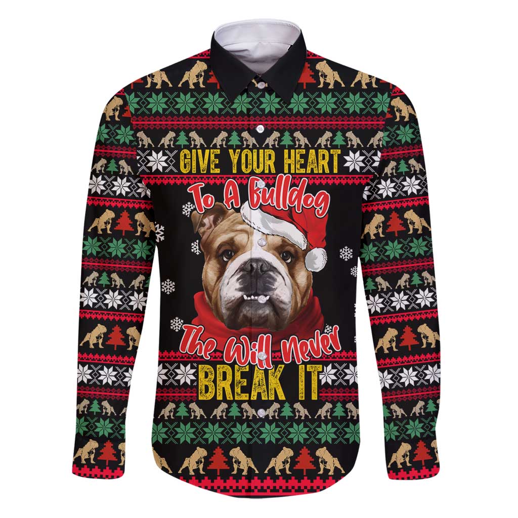 Give Your Heart Bulldog Christmas Family Matching Puletasi and Hawaiian Shirt Xmas Holiday Patterns - Wonder Print Shop