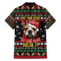 Give Your Heart Bulldog Christmas Family Matching Short Sleeve Bodycon Dress and Hawaiian Shirt Xmas Holiday Patterns - Wonder Print Shop