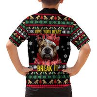 Give Your Heart Bulldog Christmas Family Matching Summer Maxi Dress and Hawaiian Shirt Xmas Holiday Patterns - Wonder Print Shop