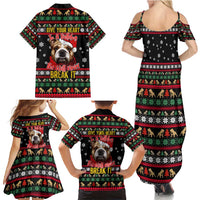 Give Your Heart Bulldog Christmas Family Matching Summer Maxi Dress and Hawaiian Shirt Xmas Holiday Patterns - Wonder Print Shop