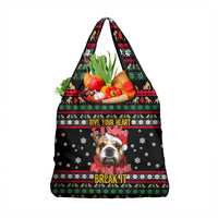 Give Your Heart Bulldog Christmas Grocery Bag Xmas Holiday Patterns - Wonder Print Shop