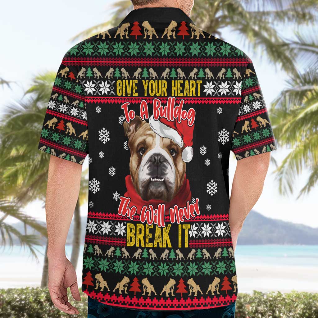 Give Your Heart Bulldog Christmas Hawaiian Shirt Xmas Holiday Patterns - Wonder Print Shop