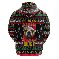 Give Your Heart Bulldog Christmas Hoodie Xmas Holiday Patterns - Wonder Print Shop