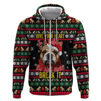 Give Your Heart Bulldog Christmas Hoodie Xmas Holiday Patterns - Wonder Print Shop