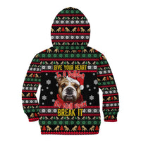 Give Your Heart Bulldog Christmas Kid Hoodie Xmas Holiday Patterns - Wonder Print Shop