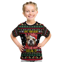 Give Your Heart Bulldog Christmas Kid T Shirt Xmas Holiday Patterns - Wonder Print Shop