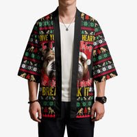 Give Your Heart Bulldog Christmas Kimono Xmas Holiday Patterns - Wonder Print Shop