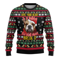 Give Your Heart Bulldog Christmas Ugly Christmas Sweater Xmas Holiday Patterns - Wonder Print Shop