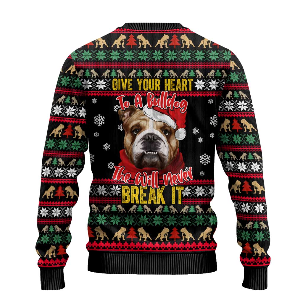 Give Your Heart Bulldog Christmas Ugly Christmas Sweater Xmas Holiday Patterns - Wonder Print Shop