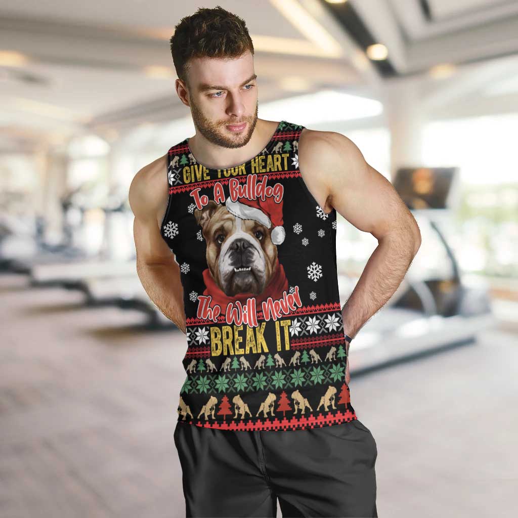 Give Your Heart Bulldog Christmas Men Tank Top Xmas Holiday Patterns - Wonder Print Shop