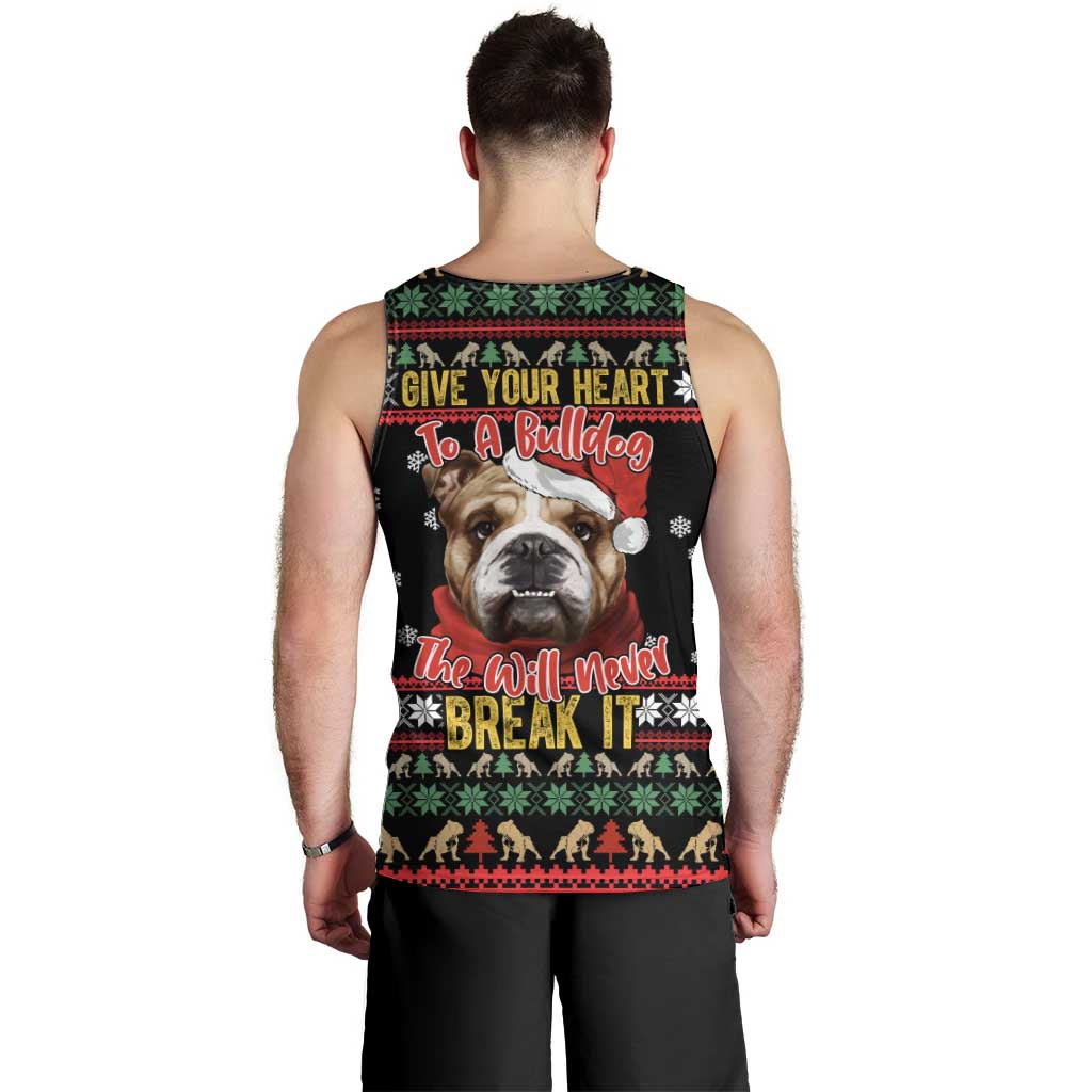 Give Your Heart Bulldog Christmas Men Tank Top Xmas Holiday Patterns - Wonder Print Shop