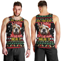Give Your Heart Bulldog Christmas Men Tank Top Xmas Holiday Patterns - Wonder Print Shop