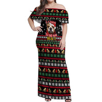 Give Your Heart Bulldog Christmas Off Shoulder Maxi Dress Xmas Holiday Patterns - Wonder Print Shop