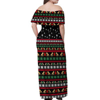 Give Your Heart Bulldog Christmas Off Shoulder Maxi Dress Xmas Holiday Patterns - Wonder Print Shop