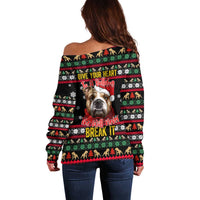 Give Your Heart Bulldog Christmas Off Shoulder Sweater Xmas Holiday Patterns - Wonder Print Shop