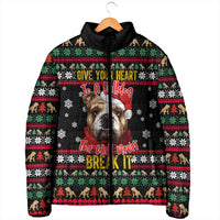 Give Your Heart Bulldog Christmas Padded Jacket Xmas Holiday Patterns - Wonder Print Shop