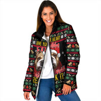 Give Your Heart Bulldog Christmas Padded Jacket Xmas Holiday Patterns - Wonder Print Shop