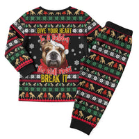 Give Your Heart Bulldog Christmas Pajama Set Xmas Holiday Patterns - Wonder Print Shop