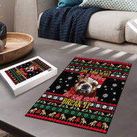 Give Your Heart Bulldog Christmas Puzzle Xmas Holiday Patterns - Wonder Print Shop