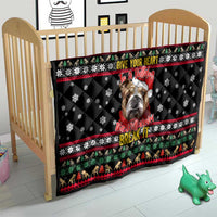 Give Your Heart Bulldog Christmas Quilt Xmas Holiday Patterns - Wonder Print Shop